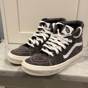 Vans High-Top Sneakers - Gray and White